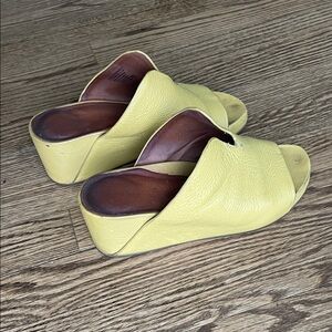 Gentle Souls Yellow Leather Mules